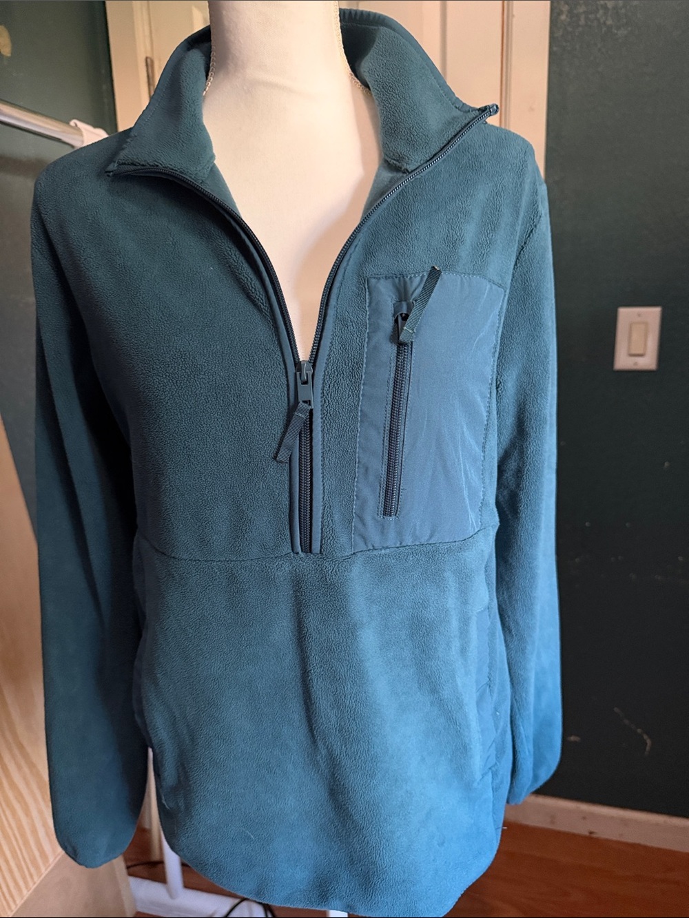 32 Degrees Teal Women's Quarter-Zip Fleece Pullover